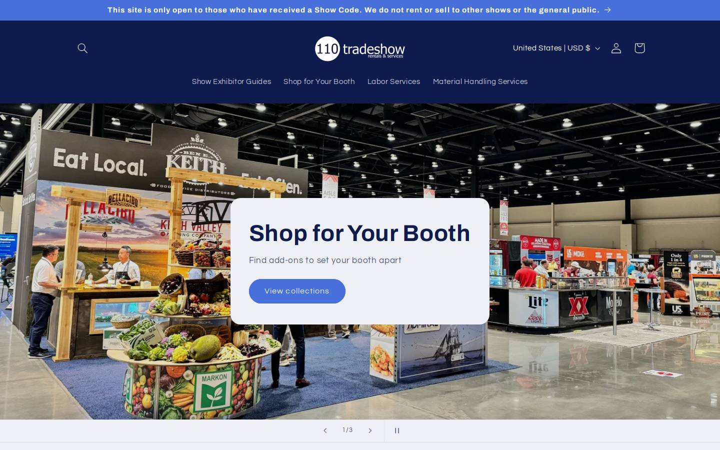 110tradeshow.com homepage screenshot