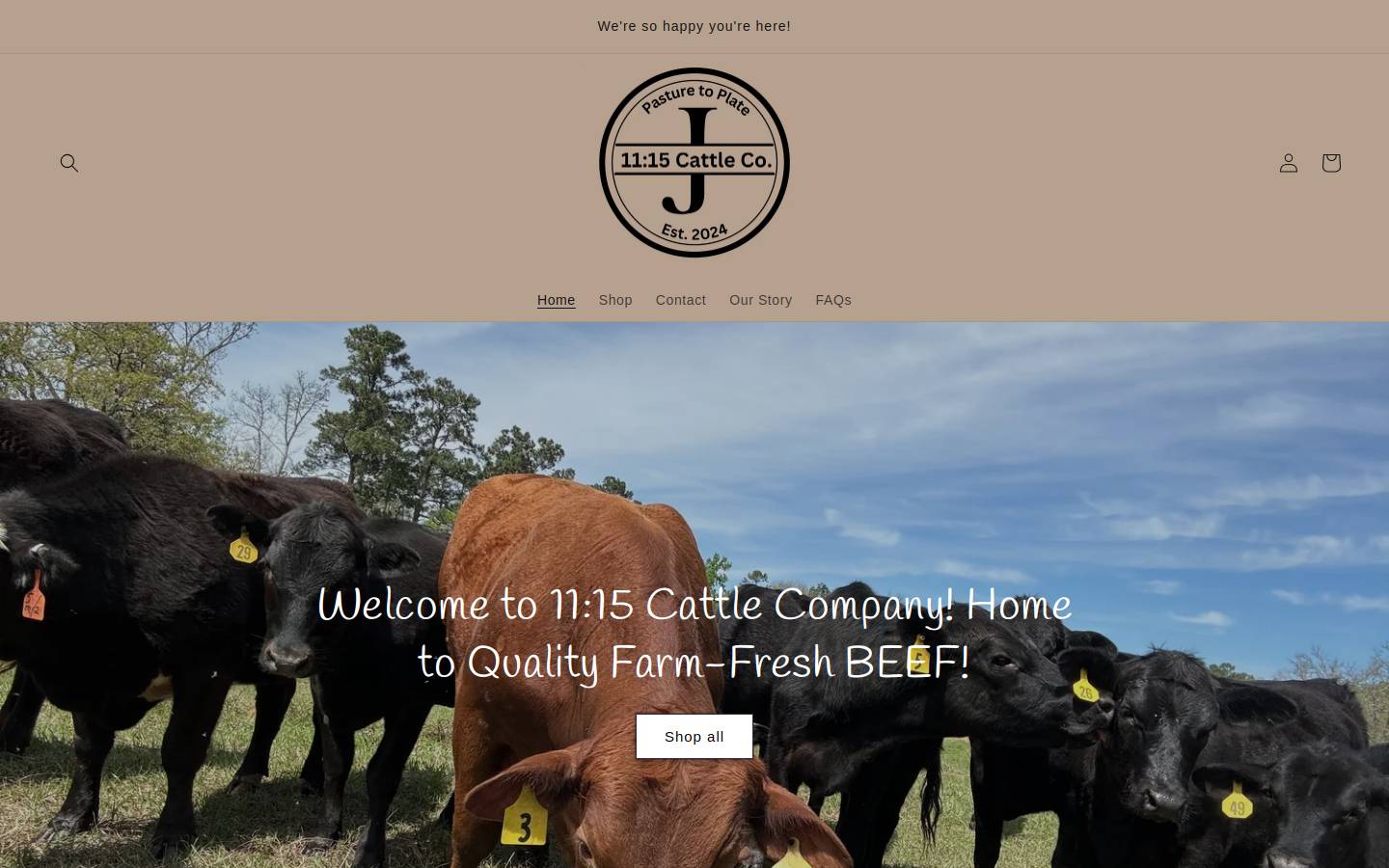 1115cattlecompany.com homepage screenshot