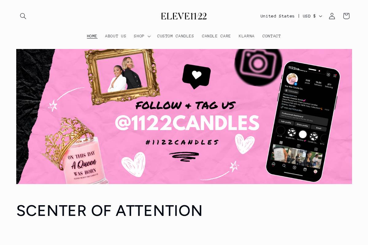 1122candles.com homepage screenshot