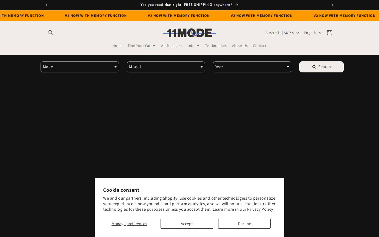 11mode homepage screenshot