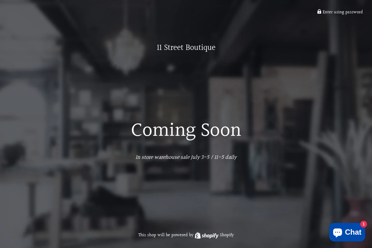 11streetboutique.com homepage screenshot