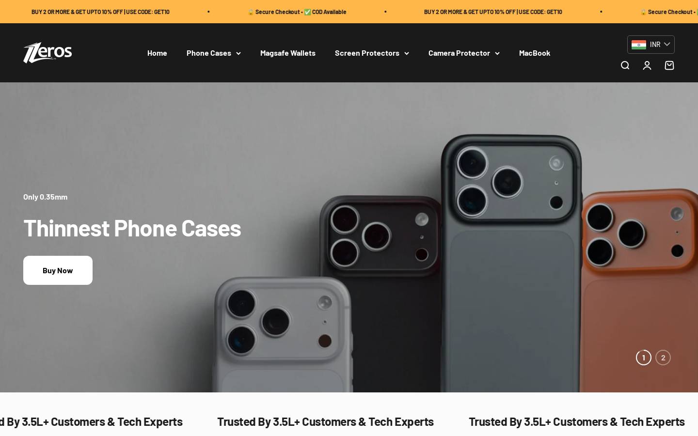 11zeros homepage screenshot
