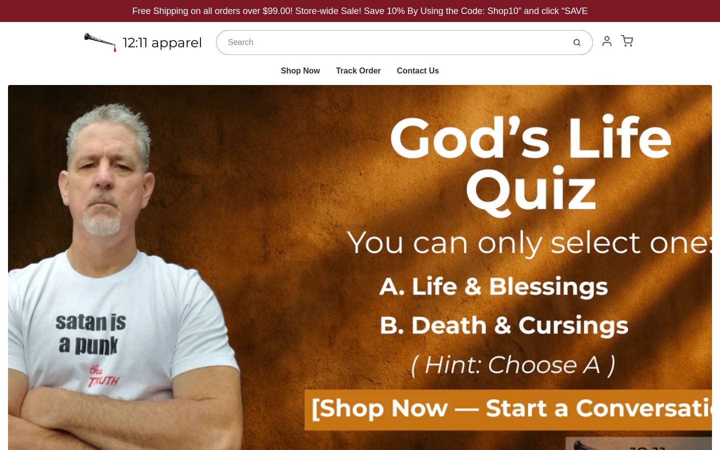 1211apparel.com homepage screenshot