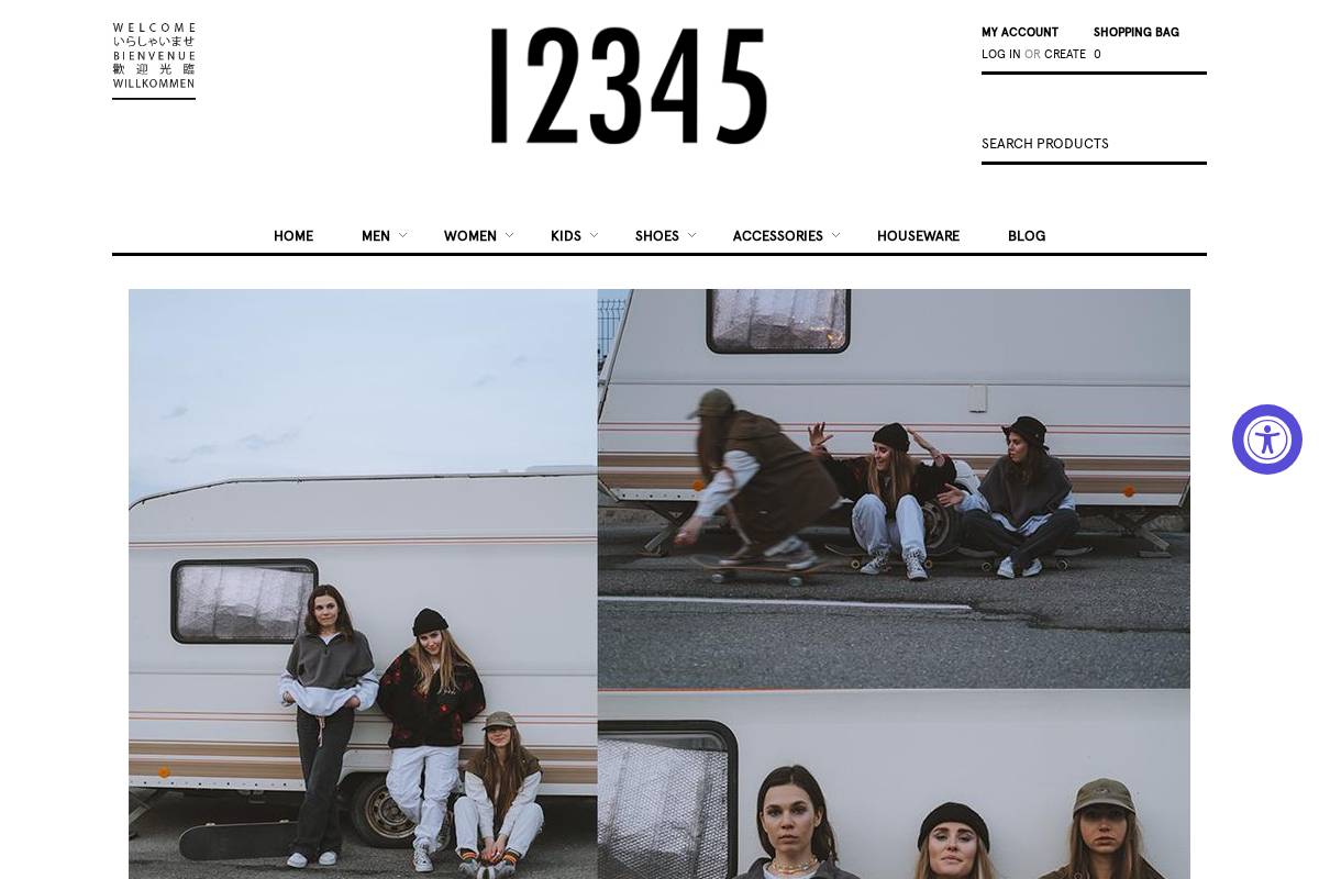 12345-clothing.com homepage screenshot