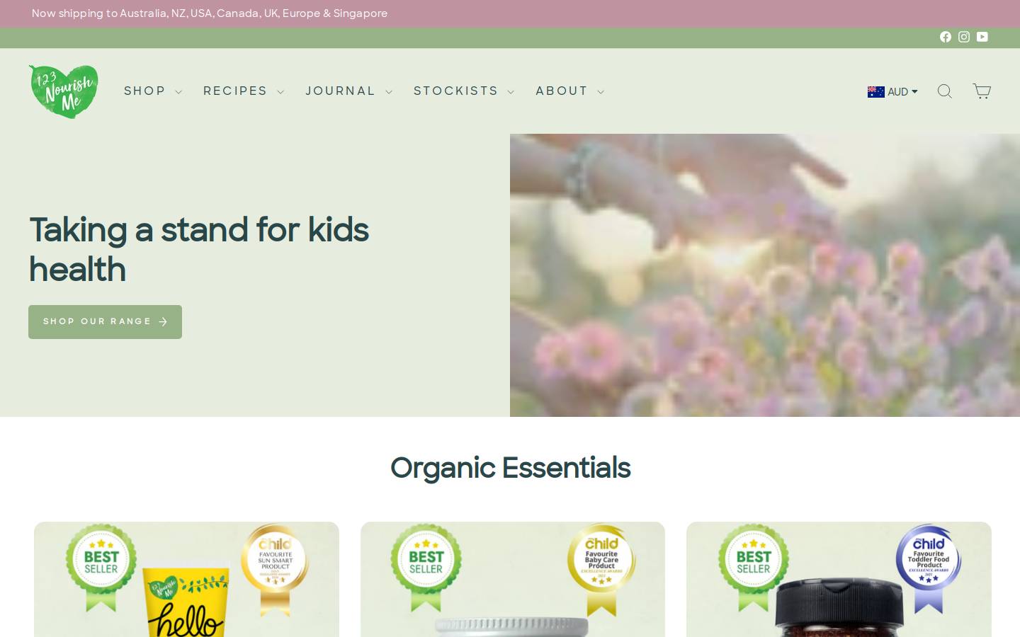 123nourishme.com.au homepage screenshot