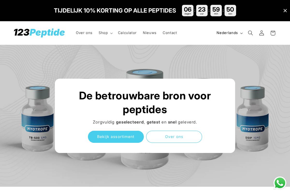 123peptide homepage screenshot