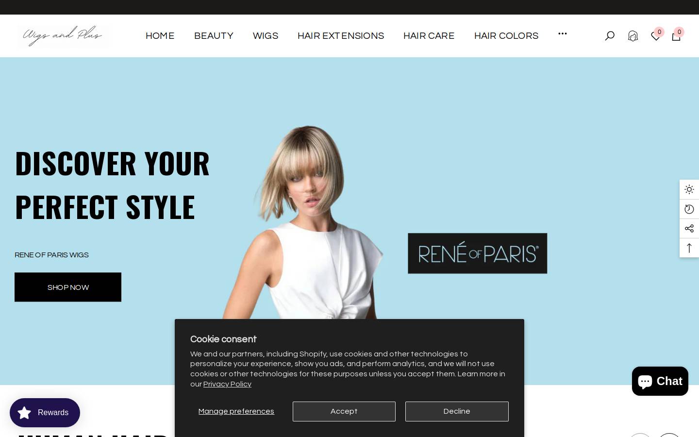 123wigs.com homepage screenshot