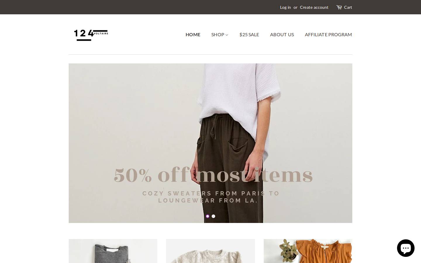 124voltaire.com homepage screenshot