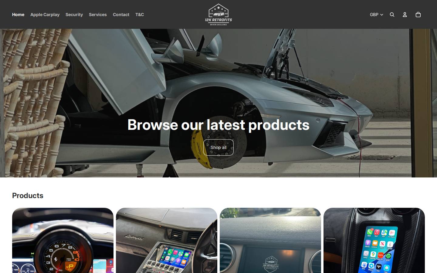 12kretrofits.com homepage screenshot