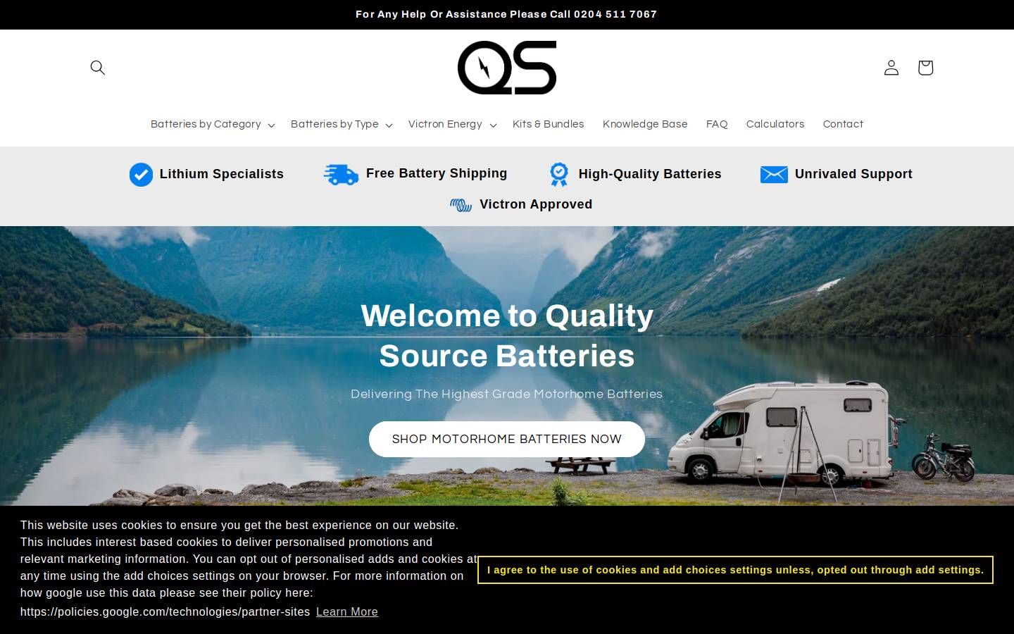 12vlifebattery.com homepage screenshot