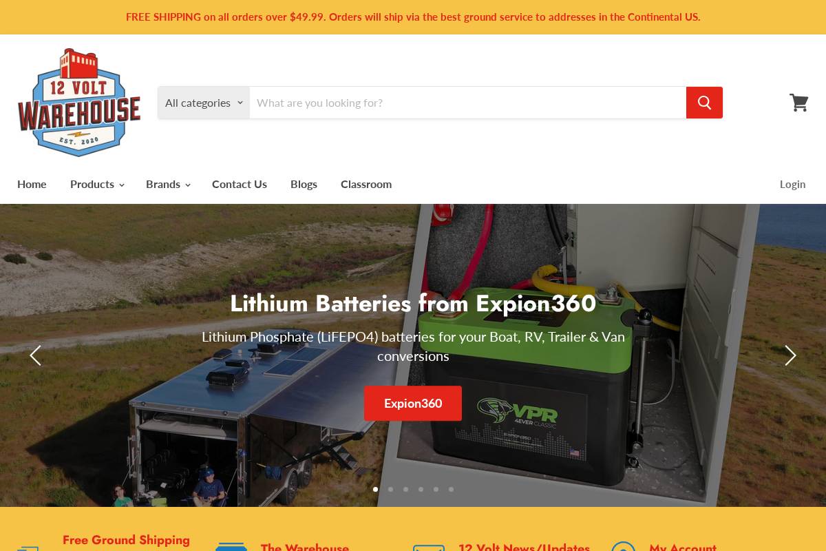 12voltwarehouse.com homepage screenshot