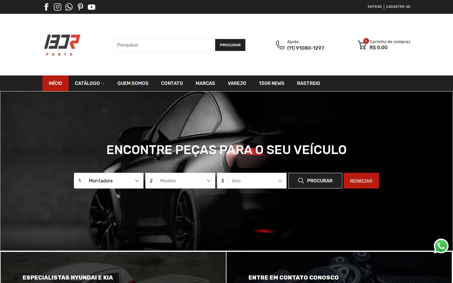 130rparts.com.br homepage screenshot