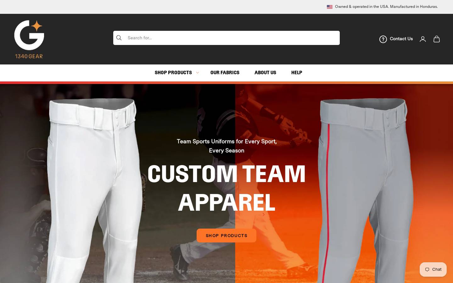 1340gear.com homepage screenshot