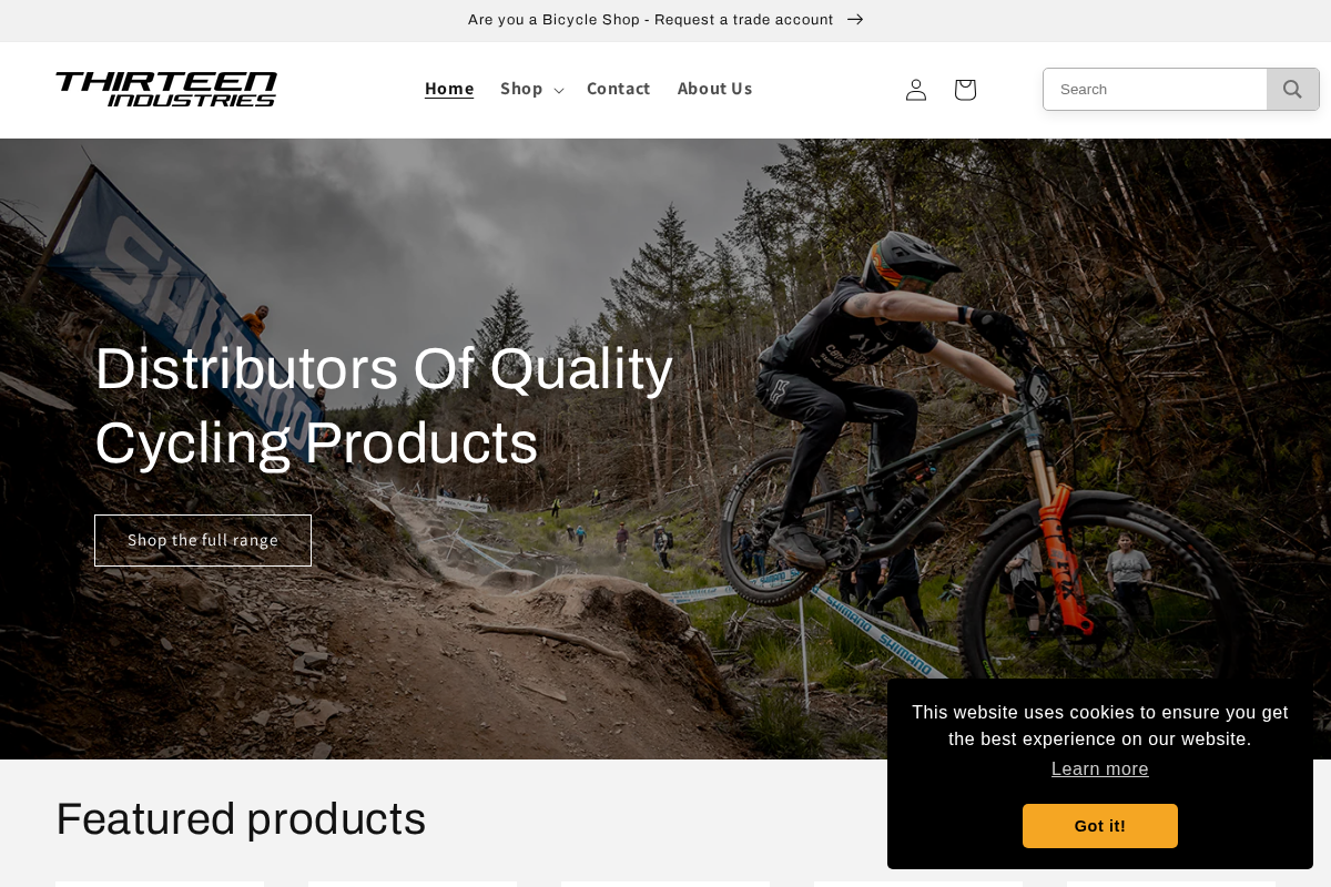 Thirteen Industries homepage screenshot