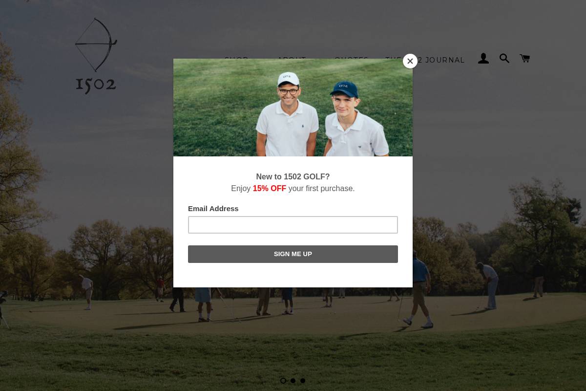 1502golf.com homepage screenshot