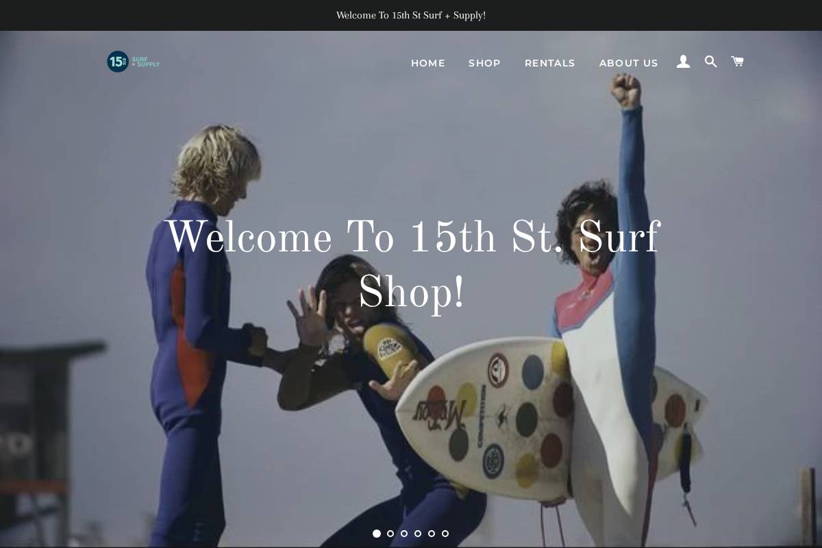 15thstsurfsupply.com homepage screenshot