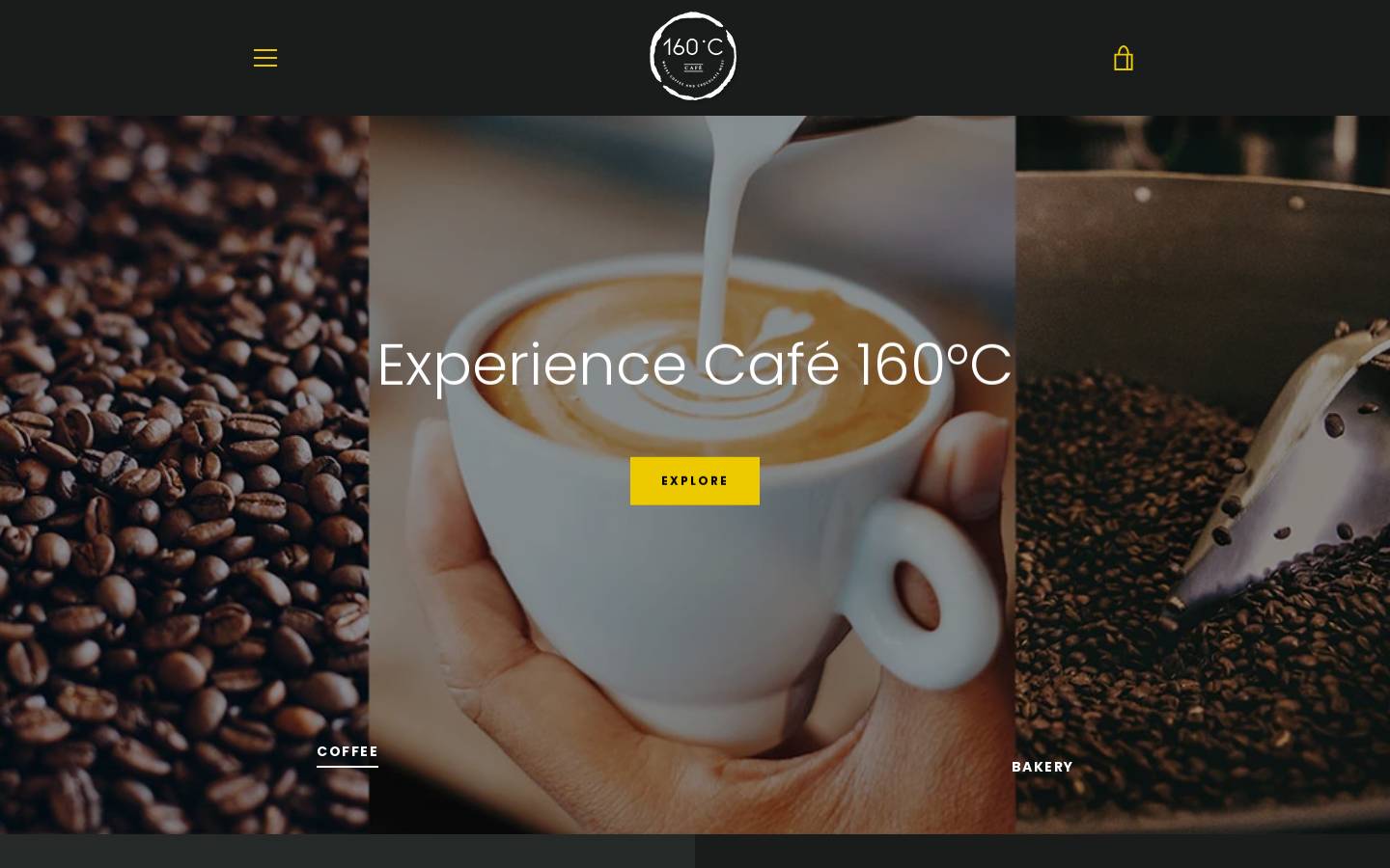 160coffee.com homepage screenshot