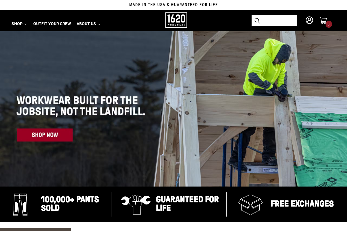 1620usa.com homepage screenshot