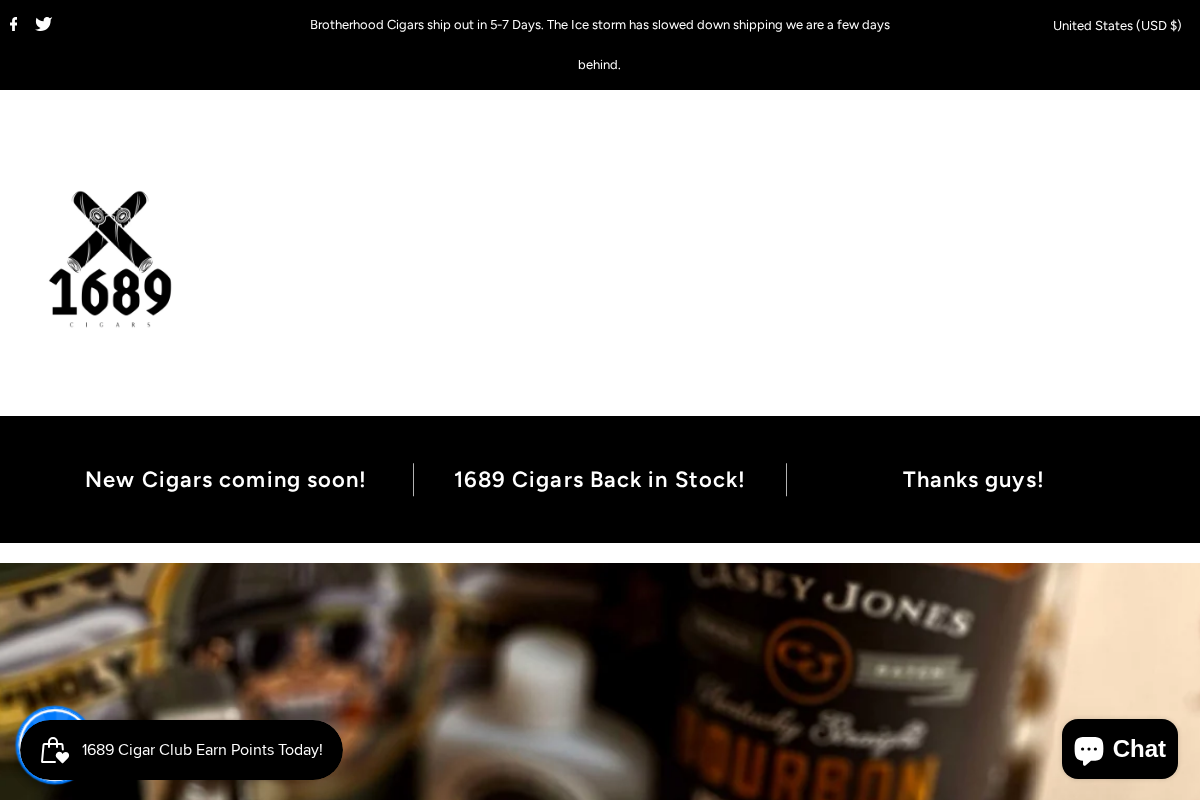 1689 Cigar Co. homepage screenshot