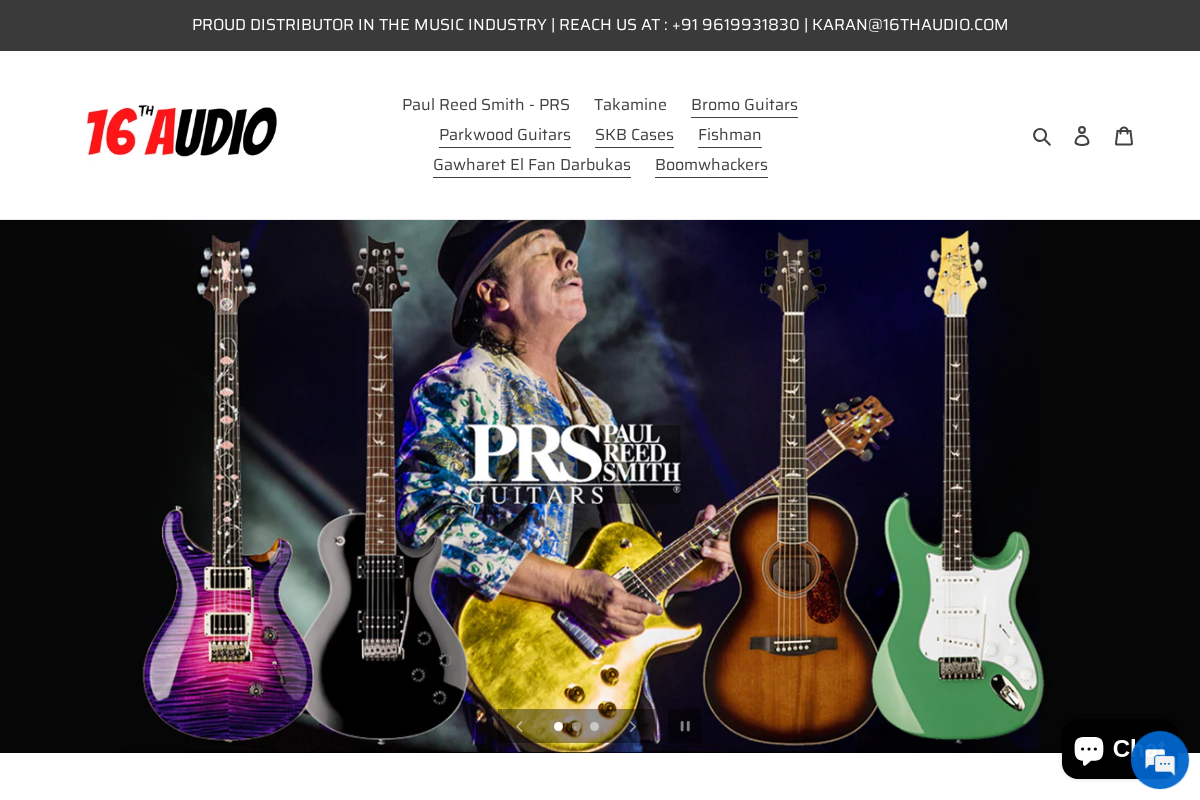 16th Audio homepage screenshot