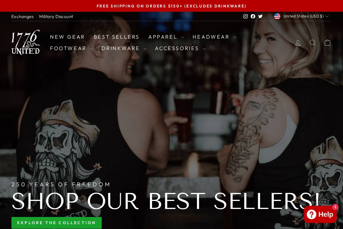 1776 United homepage screenshot