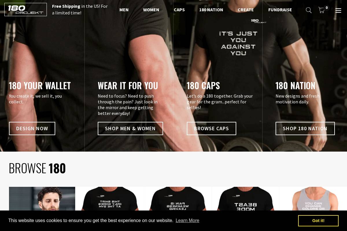 180projekt.com homepage screenshot