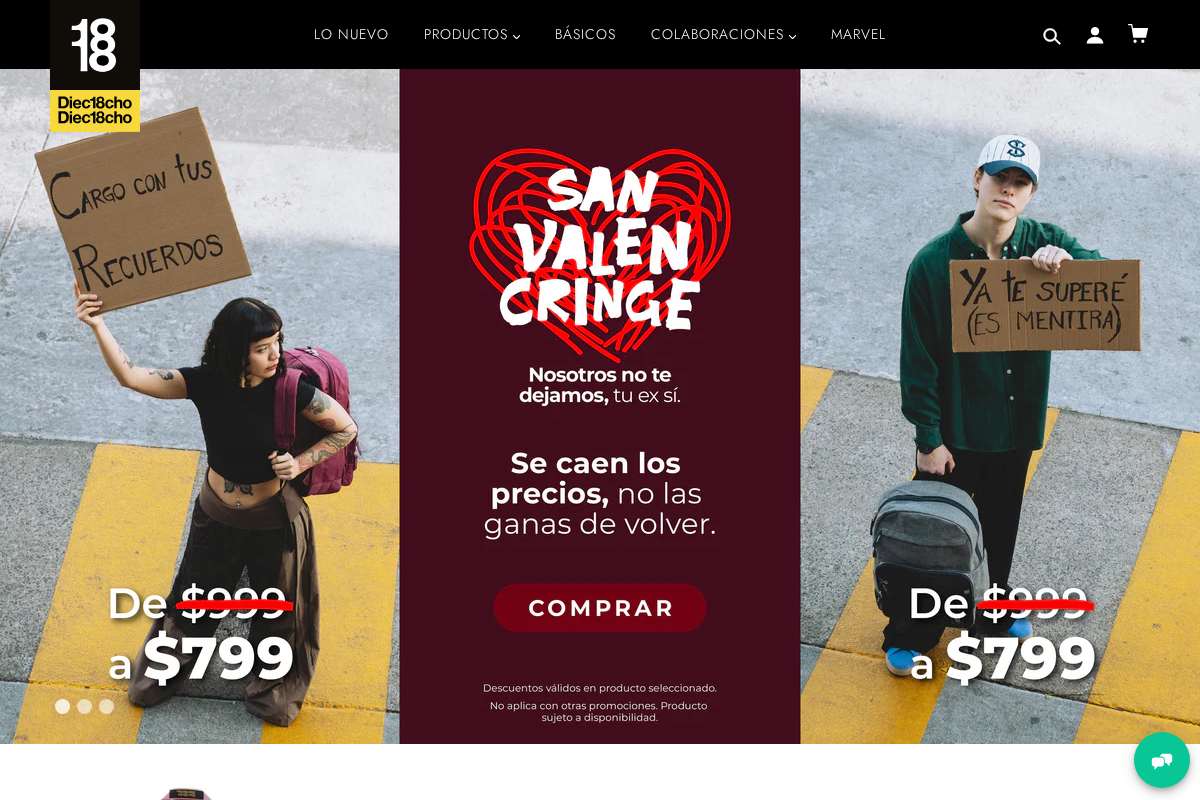 1818 Mexico homepage screenshot