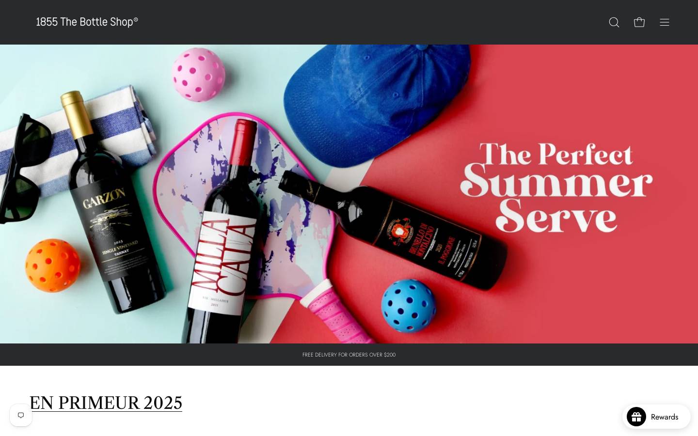 1855thebottleshop.com homepage screenshot