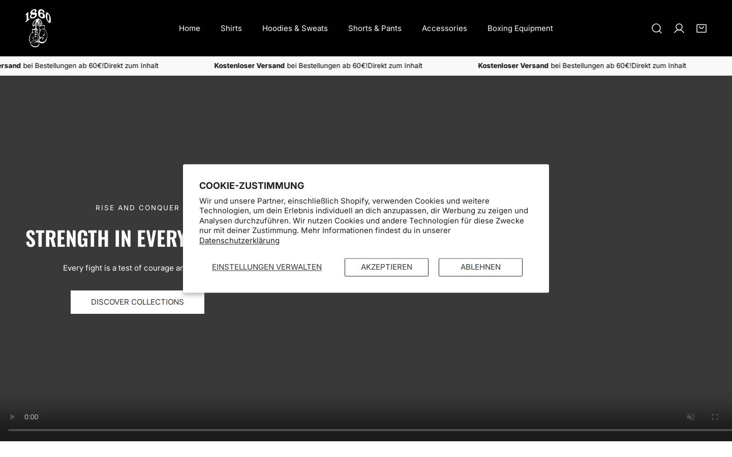 1860 Boxen Shop  homepage screenshot