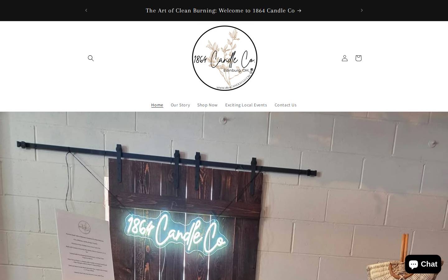 1864candleco.com homepage screenshot