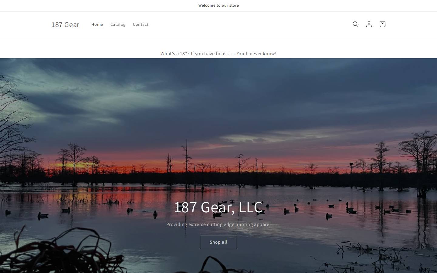 187gear.com homepage screenshot