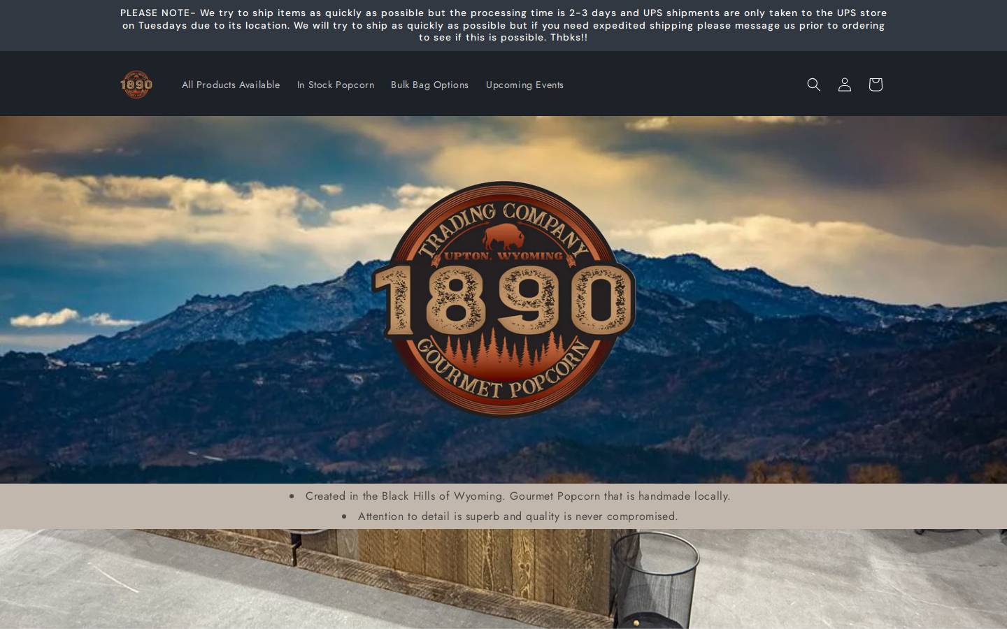 1890tradingcompany.com homepage screenshot