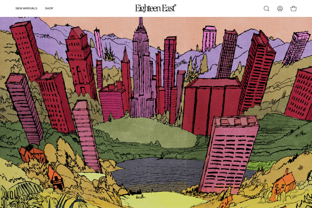 18 East homepage screenshot