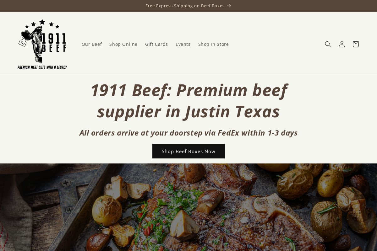 1911 Beef homepage screenshot