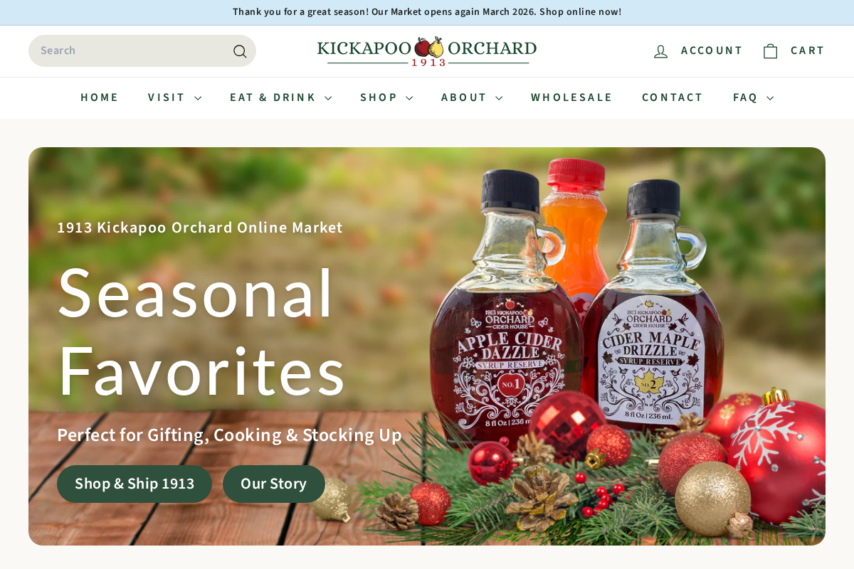 1913 Kickapoo Orchard homepage screenshot