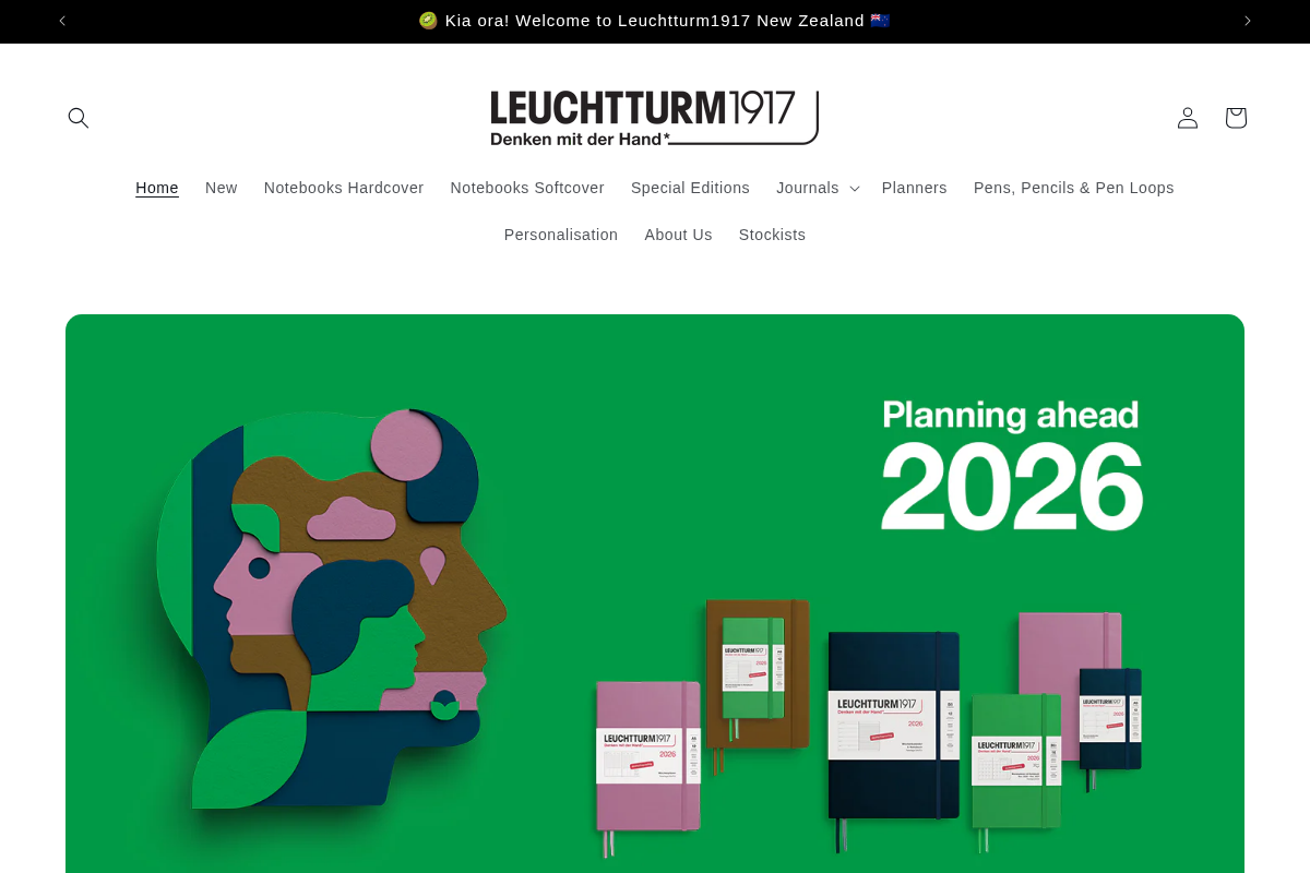 Leuchtturm1917 New Zealand homepage screenshot