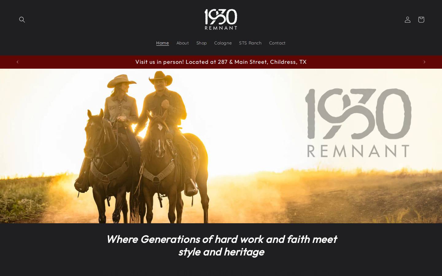 1930remnant.com homepage screenshot
