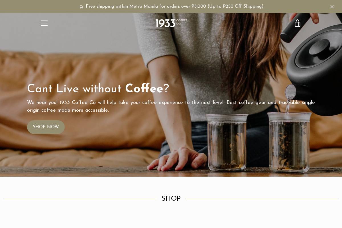 1933coffee.co homepage screenshot