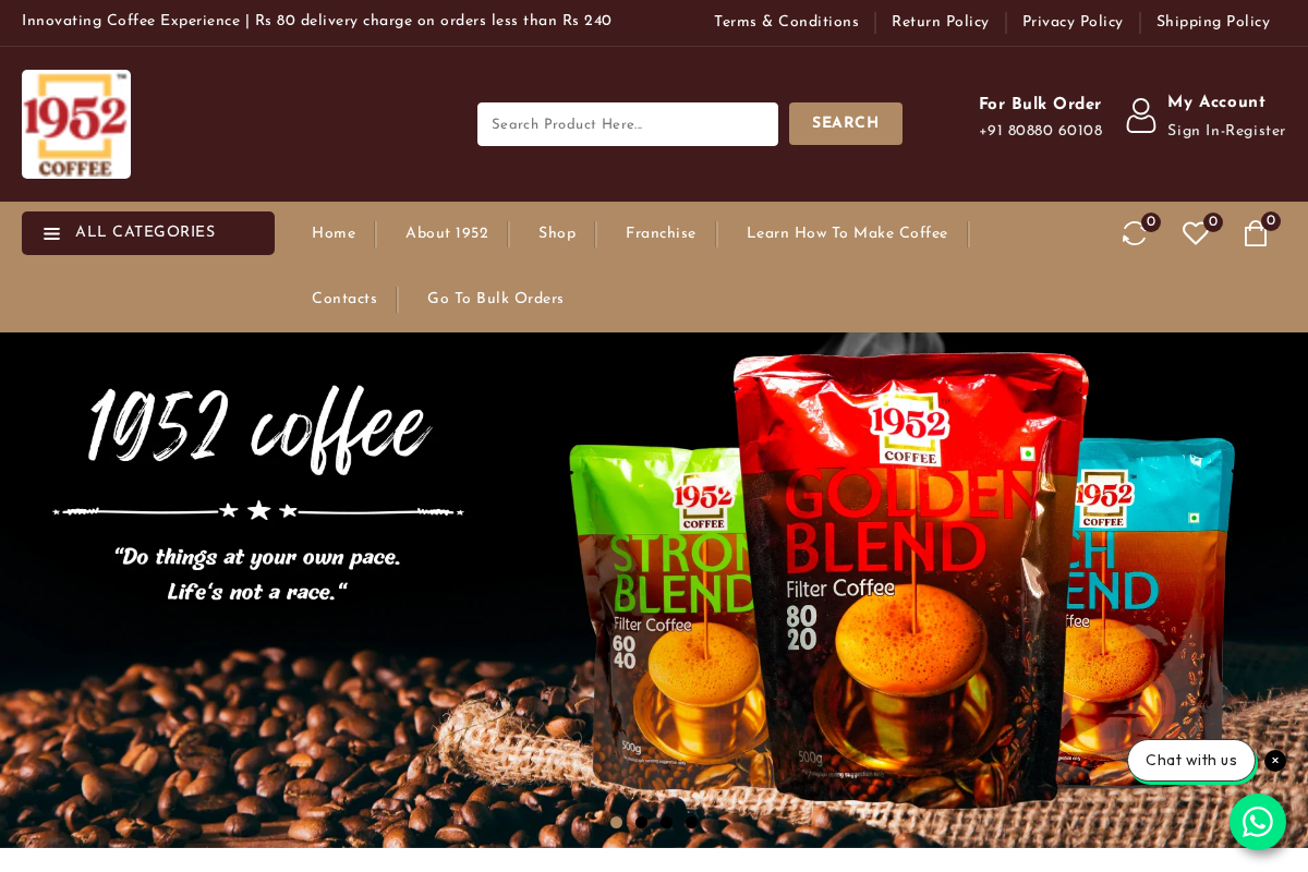 1952 Coffee homepage screenshot