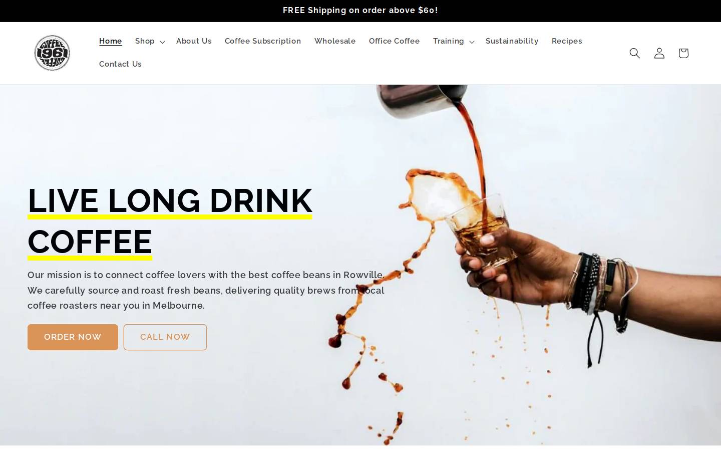 1961coffee.com homepage screenshot