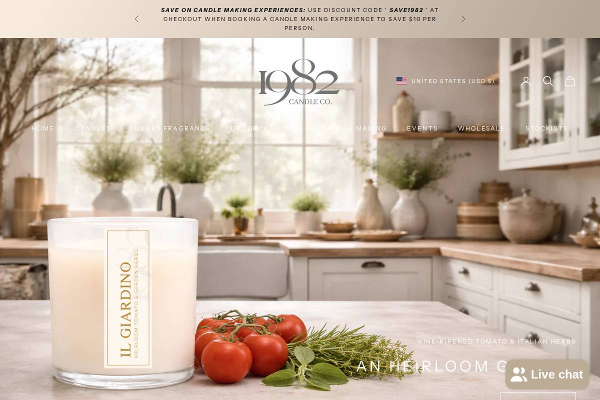 1982candleco.com homepage screenshot