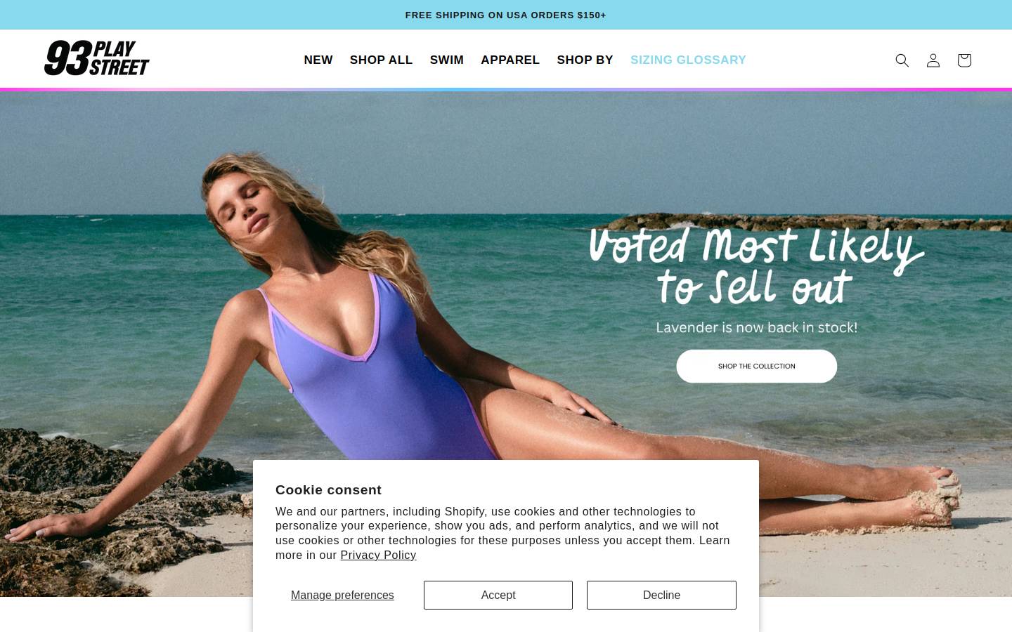 1993swim.com homepage screenshot