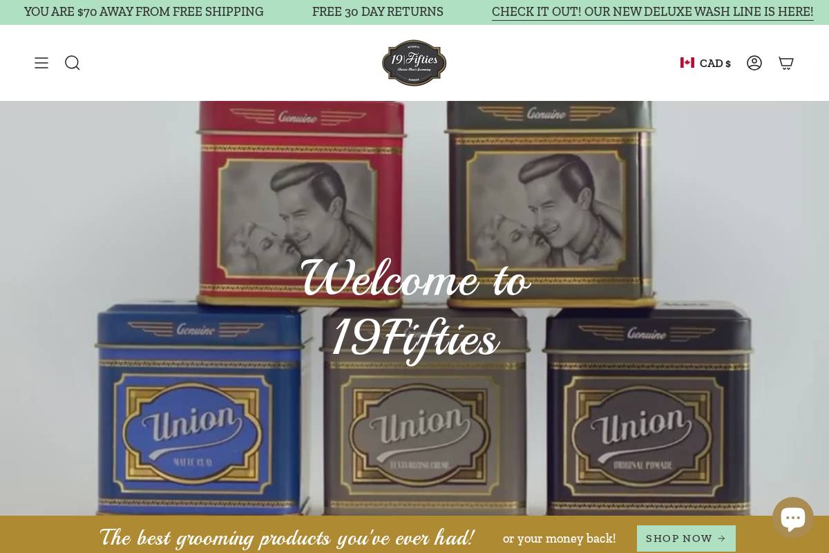 19fifties.com homepage screenshot