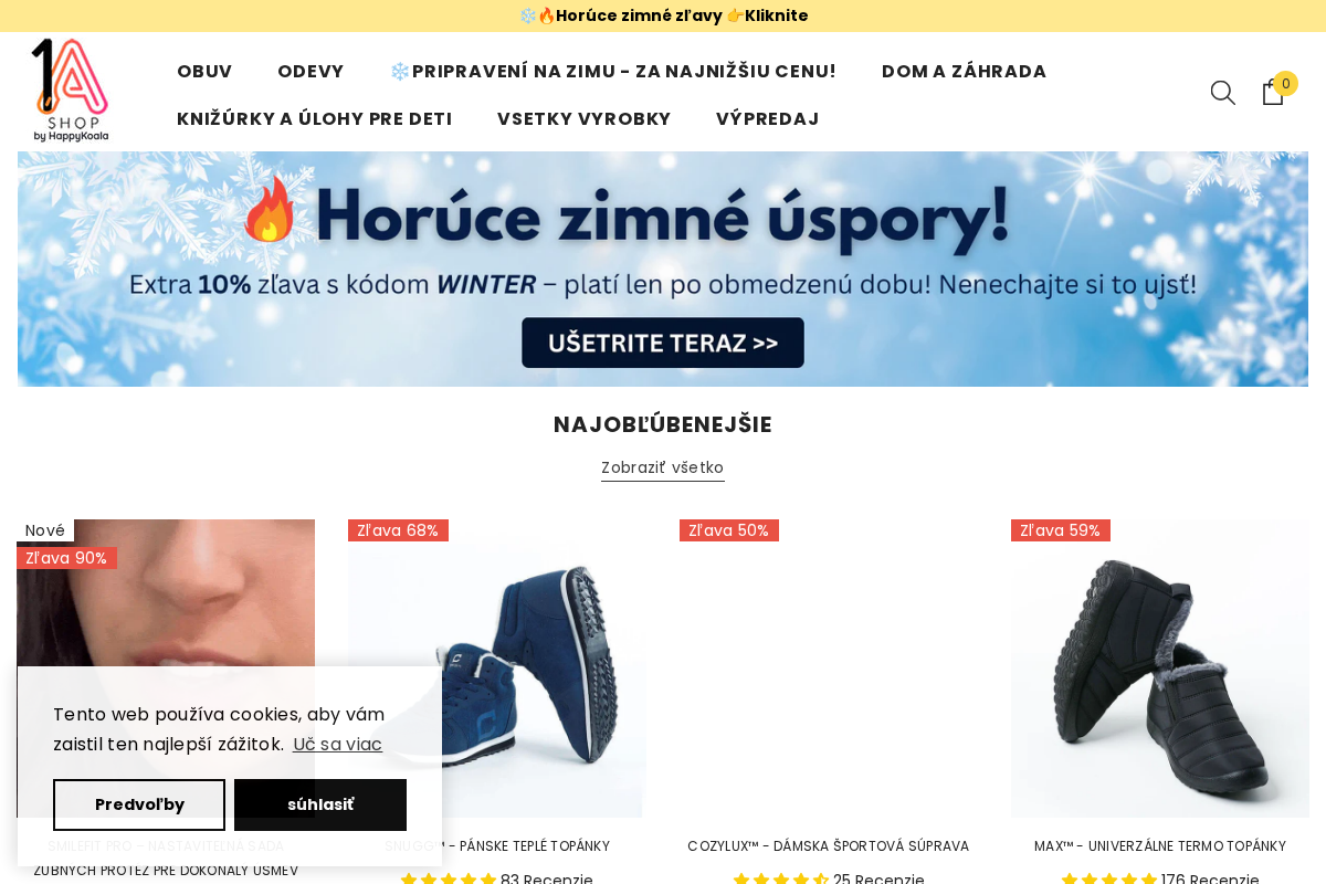 1Ashop SK homepage screenshot