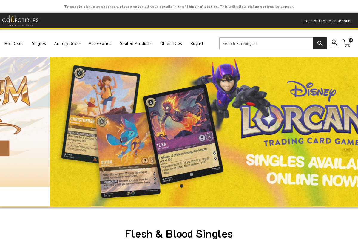 1collectiblestcg.com homepage screenshot