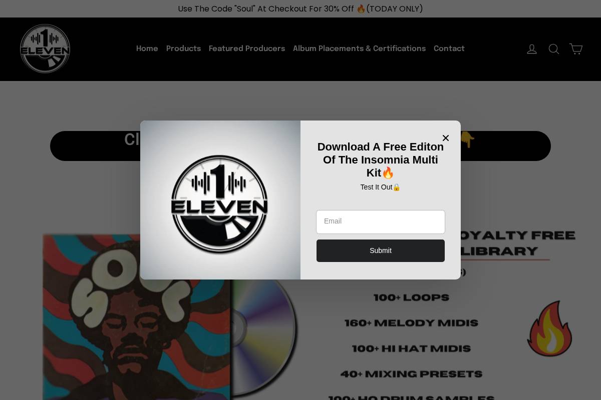 1elevenaudio.com homepage screenshot