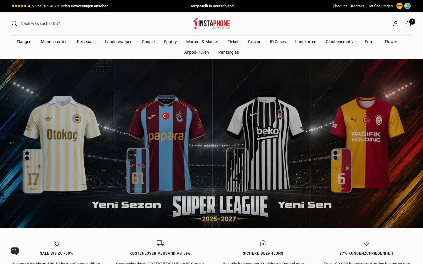 1instaphone homepage screenshot
