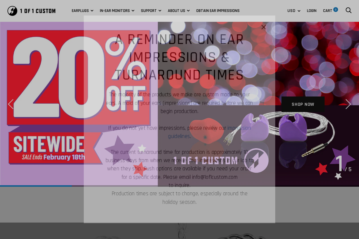 1of1 Custom homepage screenshot