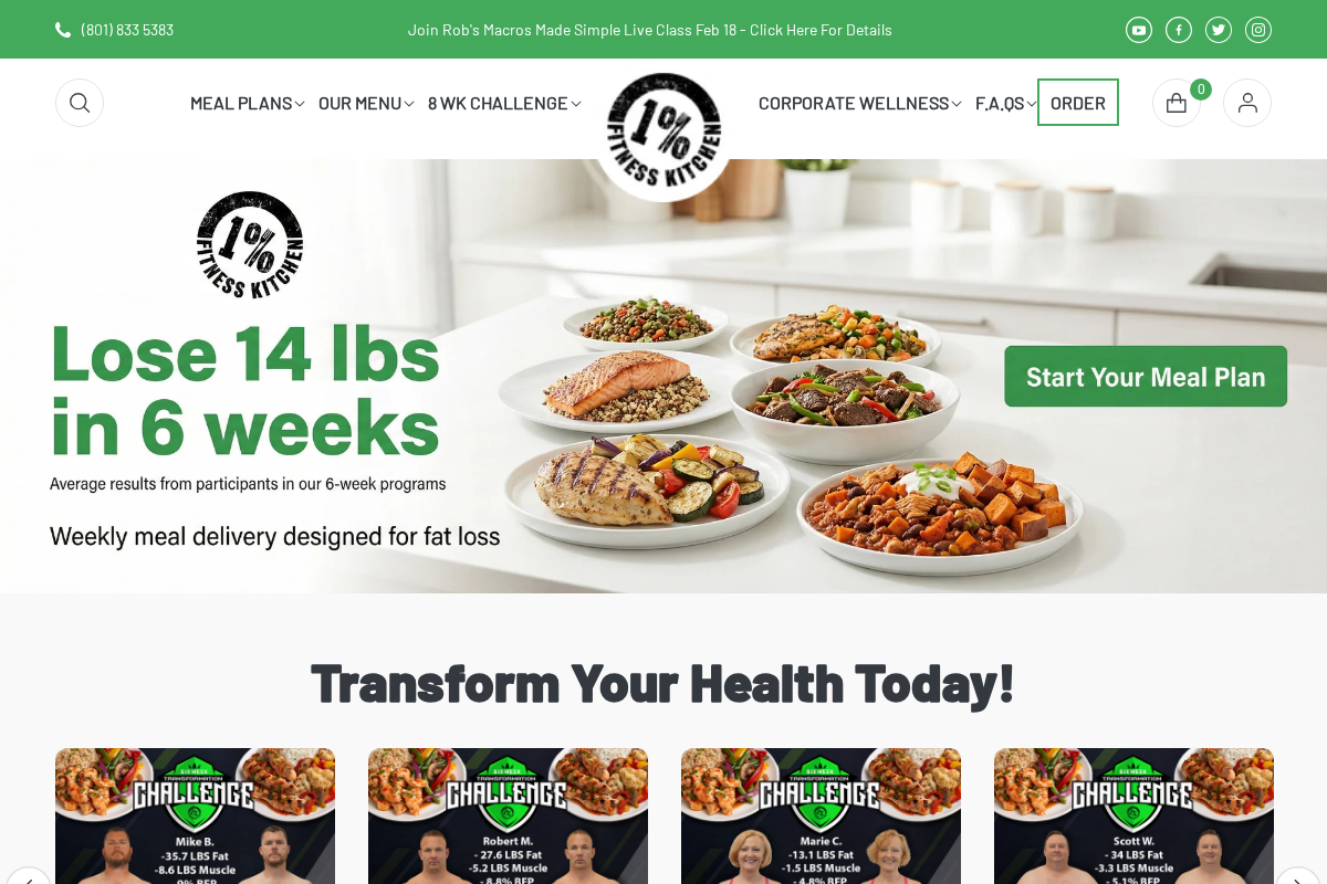 1percentfit homepage screenshot