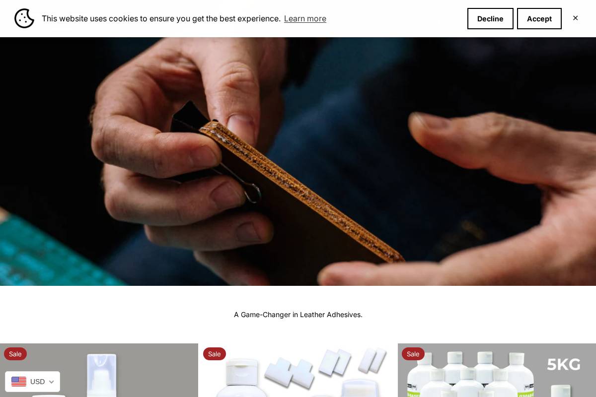 1plus1-leather.com homepage screenshot